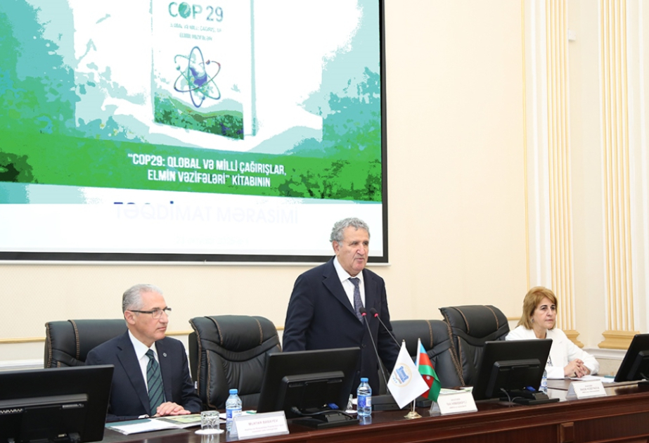 AMEA-da “COP29: Qlobal və milli çağırışlar, elmin vəzifələri” kitabının təqdimatı olub