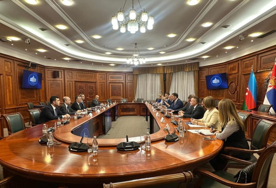 Azerbaijan’s Minister of Finance holds bilateral meetings in Serbia