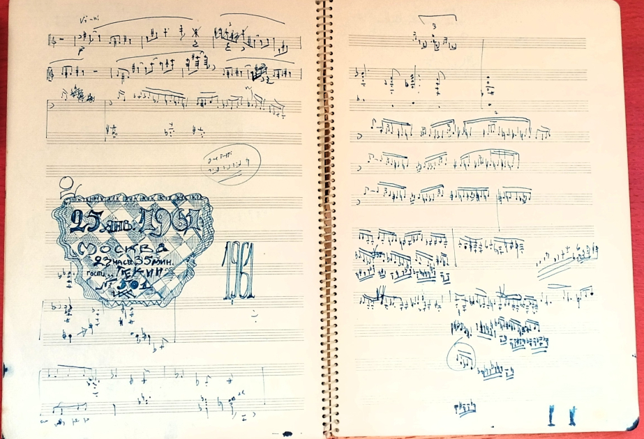 Azərbaycan muzeylərinin əlamətdar eksponatları: Qara Qarayevin caz və simfonik orkestr üçün yarımçıq qalmış konsertinin not dəftəri