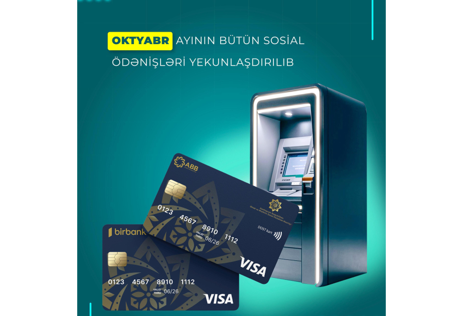 Oktyabr ayının bütün sosial ödənişləri yekunlaşıb