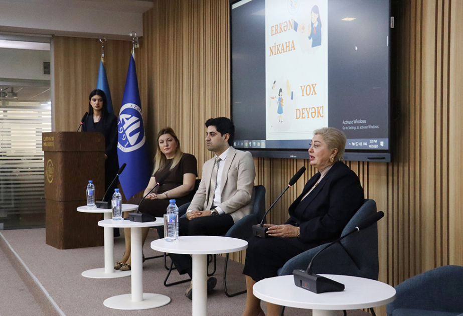 Azərbaycan Universitetində “Erkən nikah – itirilmiş arzular” mövzusunda maarifləndirici tədbir keçirilib