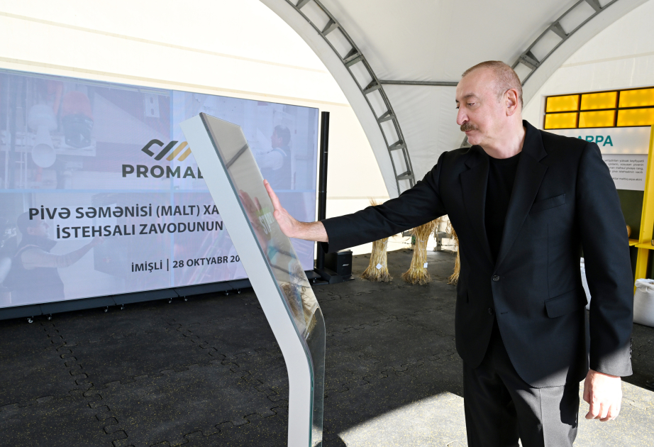 Barley malt processing facility of “Promalt” LLC inaugurated in Imishli VIDEO