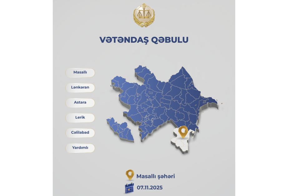 Ədliyyə naziri Masallıda vətəndaşların müraciətlərini dinləyəcək