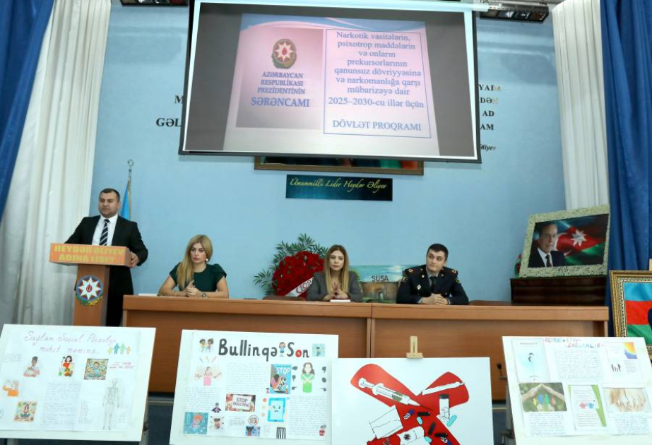 Məktəblilər narkotikanın yaratdığı təhlükələr barədə məlumatlandırılıblar
