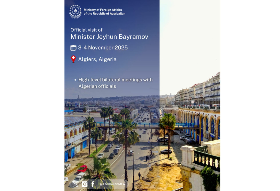 Xarici işlər naziri Ceyhun Bayramov Əlcəzairə rəsmi səfərə gedib