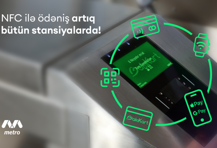 Bakı metrosunda NFC-ni dəstəkləyən bank kartları ilə ödənişin tətbiqinə başlanılıb