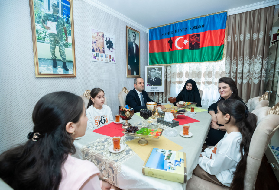 Vətən müharibəsi şəhidi Elvin Kərimovun ailəsi ziyarət edilib