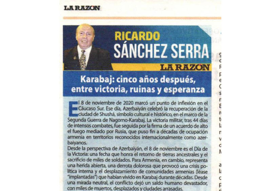 La prensa de Perú escribe sobre Karabaj: cinco años después, entre victoria, ruinas y esperanza
