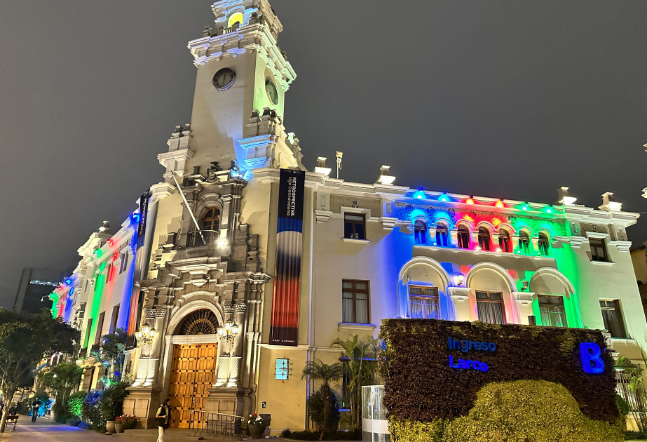 Peru’s municipality building illuminated in colours of the Azerbaijani Flag