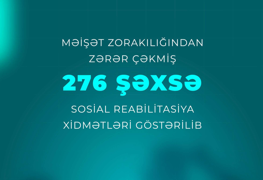 Məişət zorakılığından zərər çəkmiş 276 şəxsə sosial reabilitasiya xidmətləri göstərilib