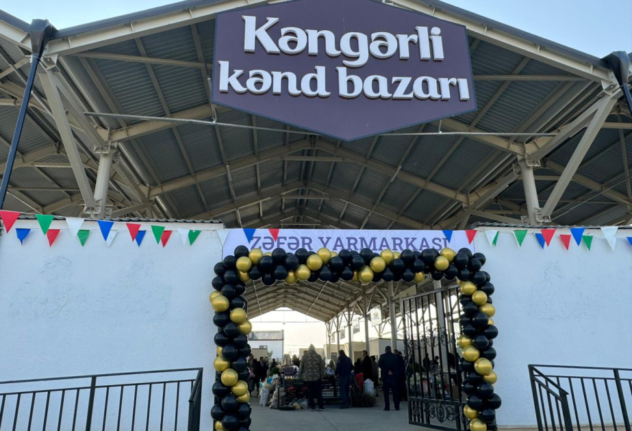 Ağdamın Kəngərli kəndində bazarın açılışı olub, Zəfər yarmarkası keçirilib VİDEO