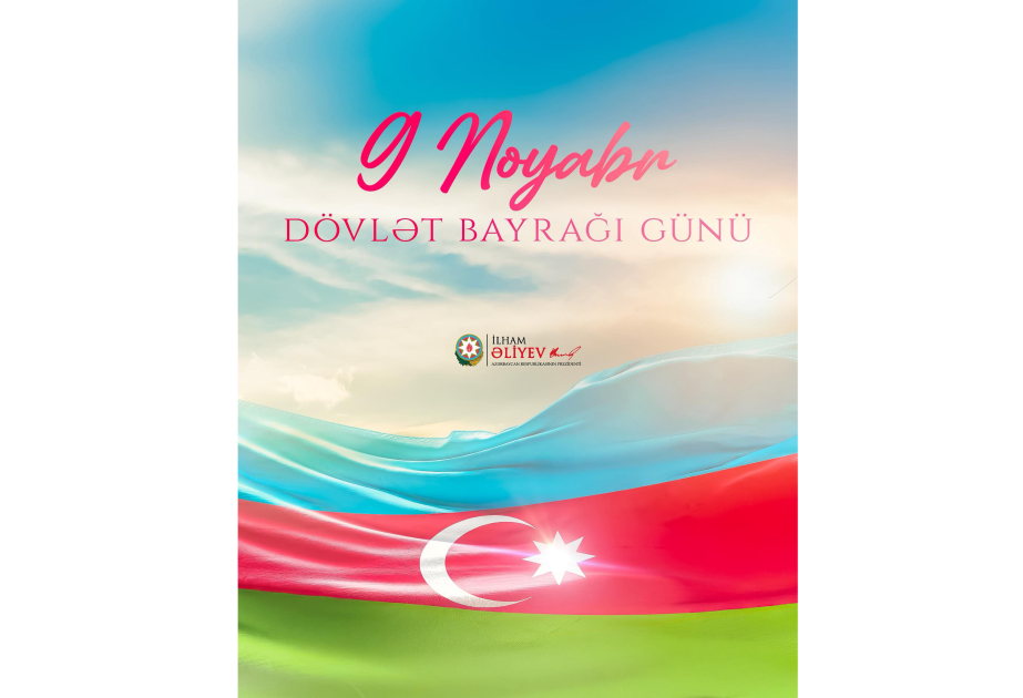 President Ilham Aliyev shared post on State Flag Day