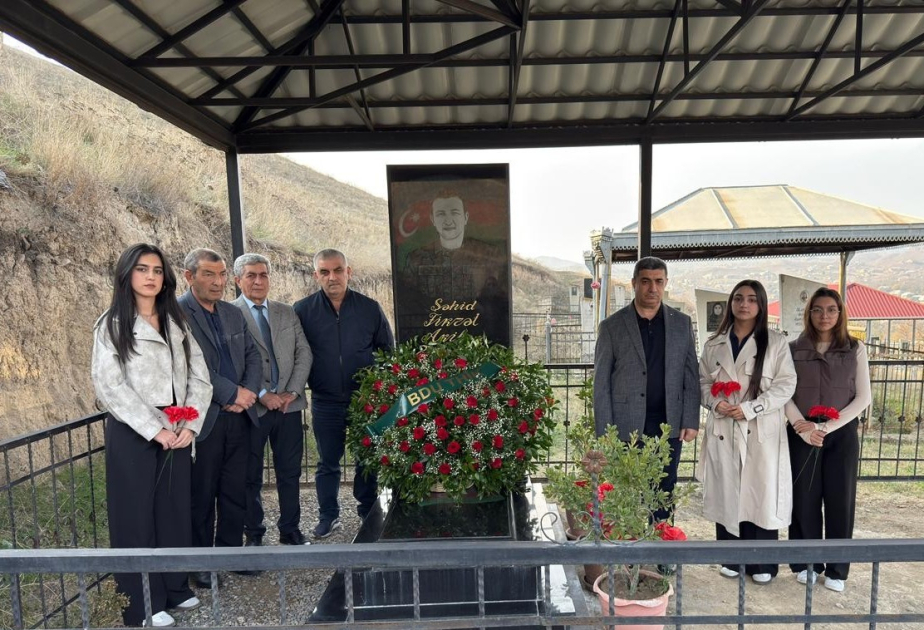 BDU-nun şəhid məzunu Fikrət Zeynallının məzarı ziyarət olunub
