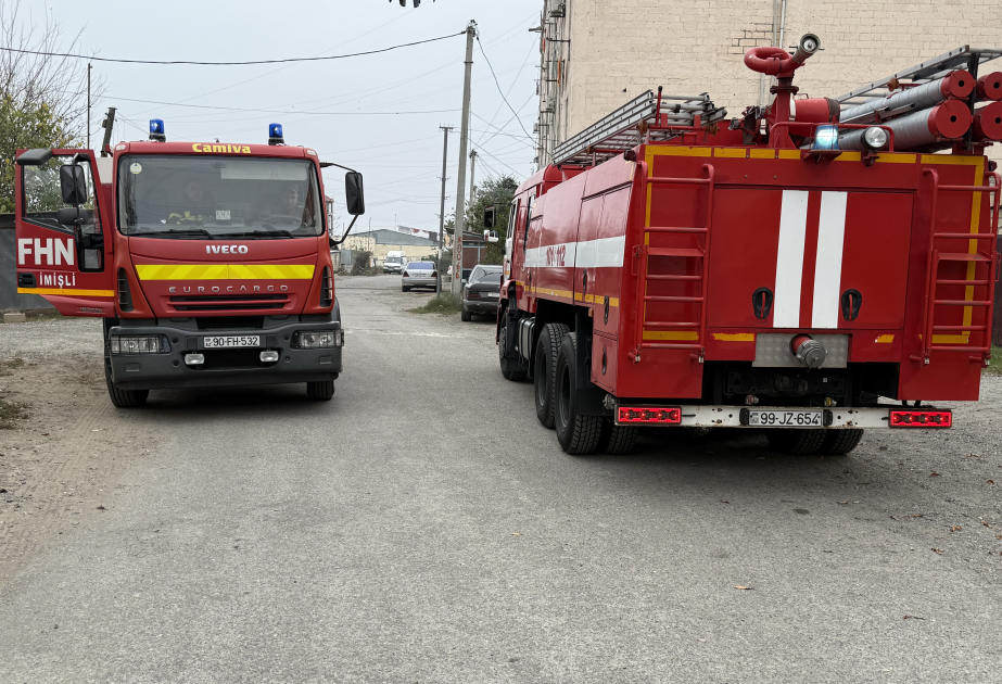 İmişlidə beşmərtəbəli binada yanğın baş verib