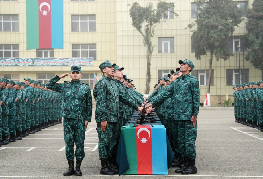 Gənc əsgərlərin andiçmə mərasimi keçirilib