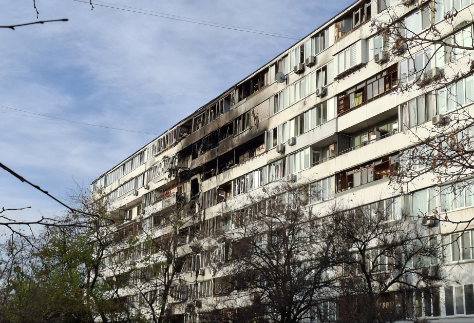 Russian missile strike on Kyiv destroys residential buildings - AZERTAC report from the scene