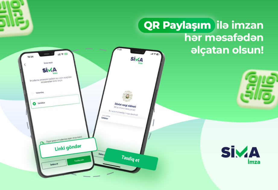 ®  “SİMA İmza”nın yeni QR paylaşım funksiyası istifadəyə verilib