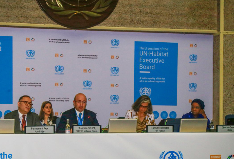 La délégation azerbaïdjanaise organise une présentation sur les préparatifs du WUF13 lors de la session d'ONU-Habitat