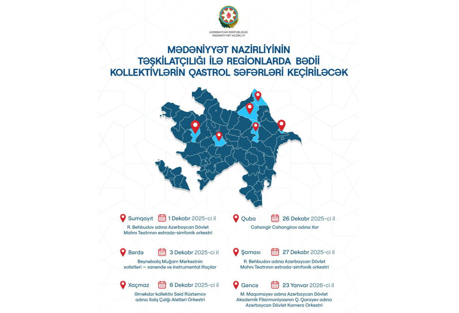 Üzeyir Hacıbəylinin 140 illiyi çərçivəsində bədii kollektivlərin regionlara ilk qastrol səfərləri başlayır