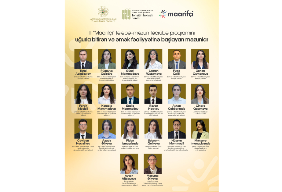 “Maarifçi”lər əmək fəaliyyətinə başlayıblar