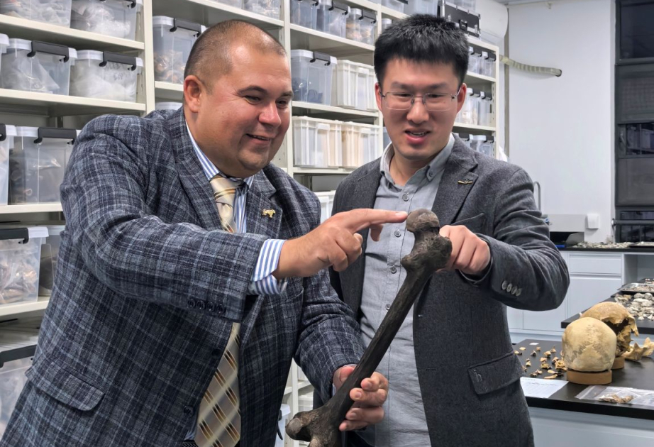 Un científico azerbaiyano investiga materiales antropológicos en China