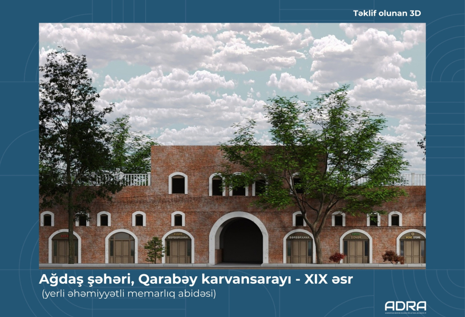 XIX əsrə aid Qarabəy karvansarayının fasadındakı reklamlar demontaj edilib