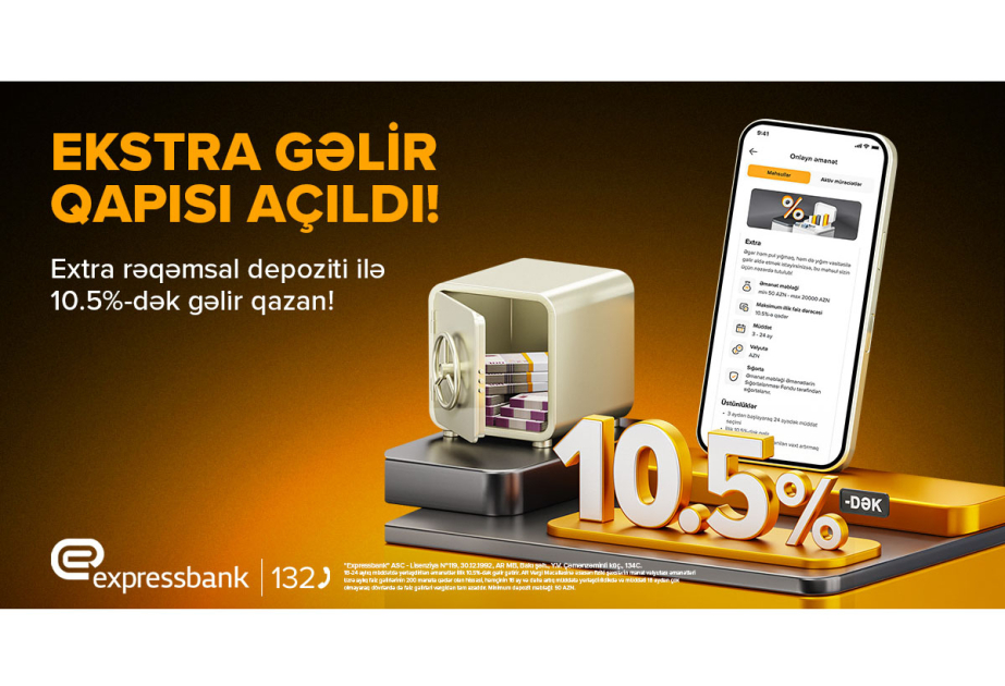 ®  “Expressbank” “Extra” rəqəmsal depozit məhsulunu istifadəyə verib