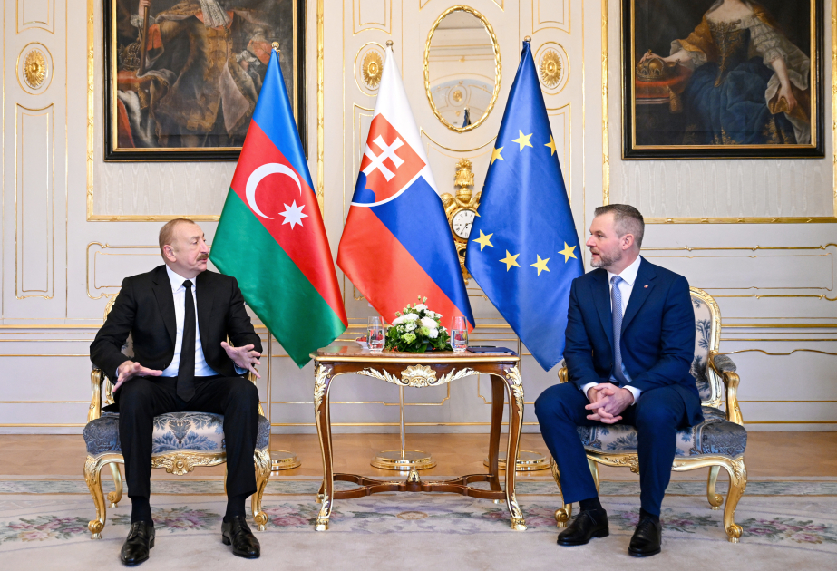 Azərbaycan Prezidenti İlham Əliyevin Slovakiya Prezidenti ilə təkbətək görüşü olub VİDEO
