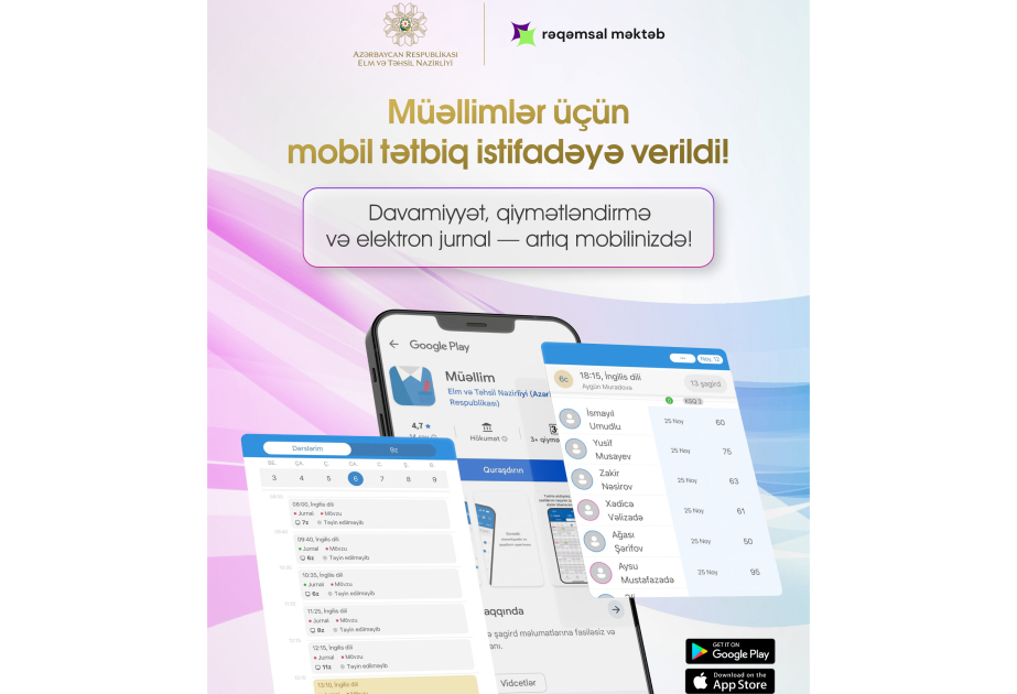 Müəllimlər üçün yeni mobil tətbiq istifadəyə verilib