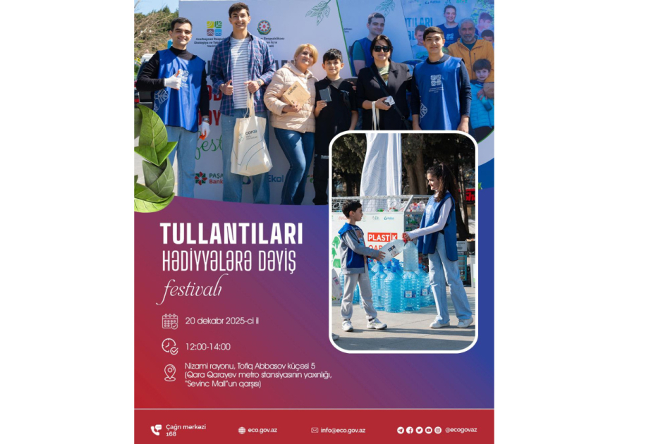 İlin sonuncu “Tullantıları hədiyyələrə dəyiş” festivalı keçiriləcək