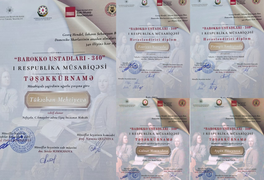 Şirvan-Salyan regionunun şagirdləri “Barokko ustadları – 340” Respublika müsabiqəsində uğur qazanıblar