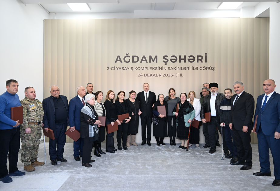 President Ilham Aliyev attended opening of second residential complex in Aghdam and met with residents VIDEO