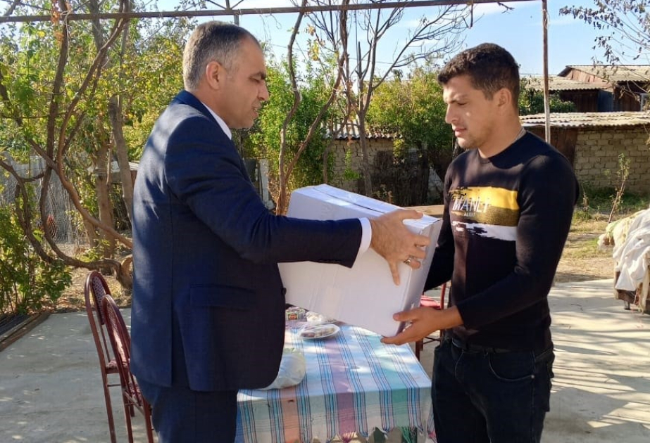 Mingəçevirdə şəhid ailələri və qazilərə bayram sovqatları təqdim edilib