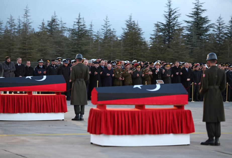 Ankarada Liviya təyyarəsinin qəzaya uğraması nəticəsində həlak olanlarla vida mərasimi keçirilib
