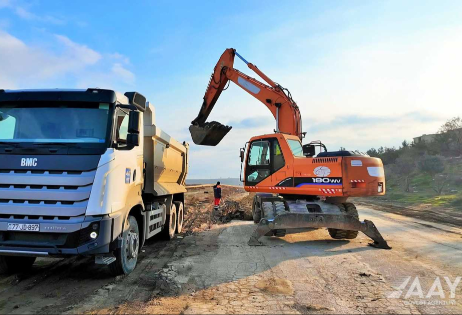 Masazırda 2 kilometr uzunluğa malik yol təmir olunur VİDEO