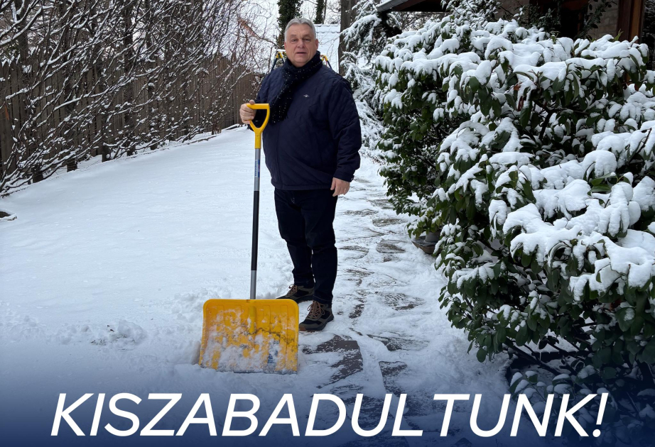 El mensaje “Somos libres” de Viktor Orbán tras compartir una foto limpiando la nieve