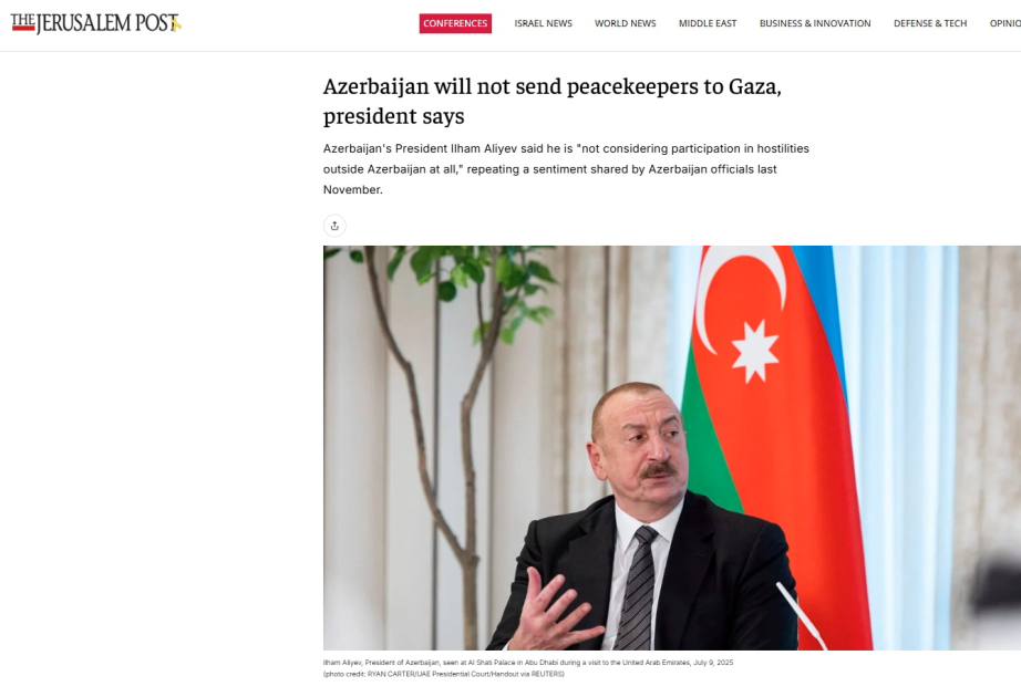 Azerbaijani President Ilham Aliyev’s interview with local TV channels in spotlight of global media outlets