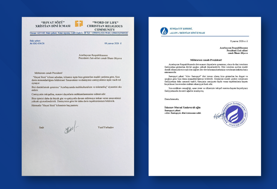 Dini konfessiya rəhbərləri Prezident İlham Əliyevə təşəkkür ediblər
