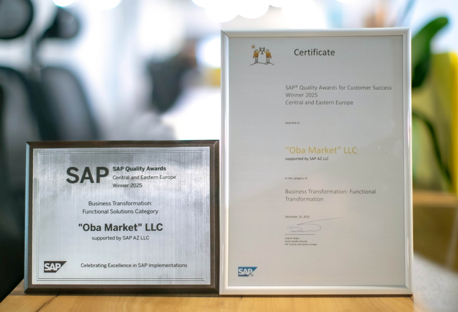 ®  “OBA” beynəlxalq mükafat - SAP Quality Awards 2025-in qalibi oldu