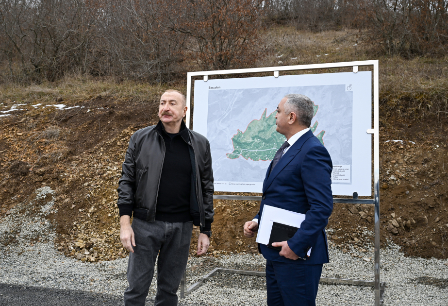 President Ilham Aliyev inspected reconstruction progress in Heyvali village, Aghdara district VIDEO