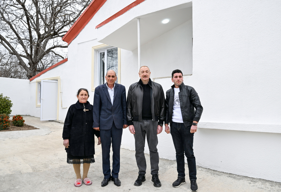 President Ilham Aliyev inspected reconstruction progress in Childiran village, Aghdara district VIDEO