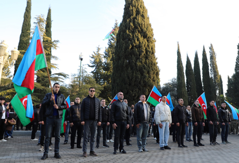 Yevlaxda hərbi xidmətə yolasalma mərasimi keçirilib