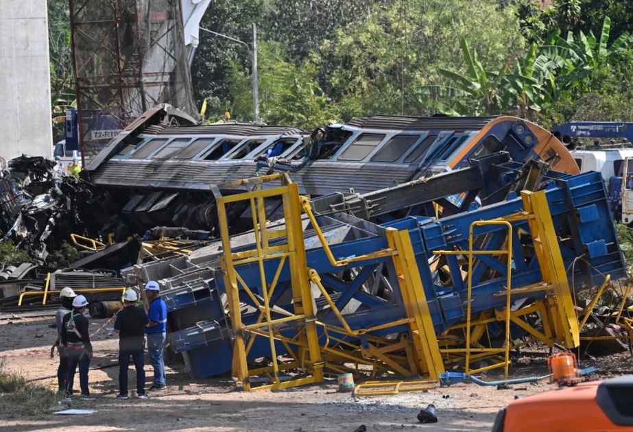 At least 22 killed as crane collapses on train in Thailand