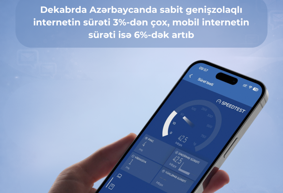 İKTA: Ötən ay Azərbaycanda sabit genişzolaqlı və mobil internetin sürəti artıb