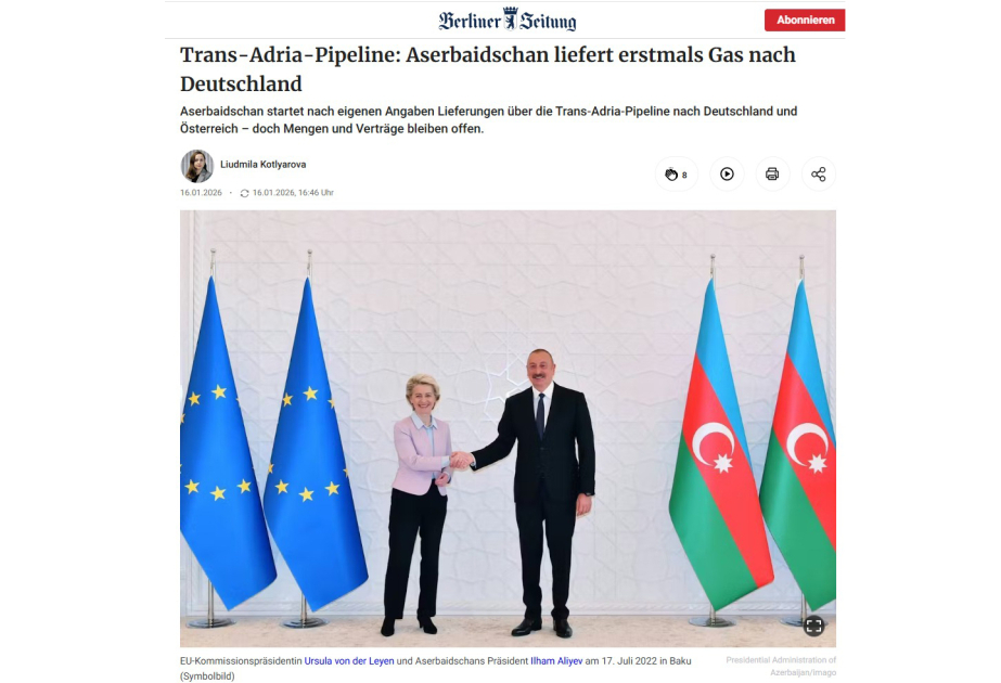 Los medios alemanes escriben sobre las exportaciones de gas de Azerbaiyán a los mercados de Alemania y Austria