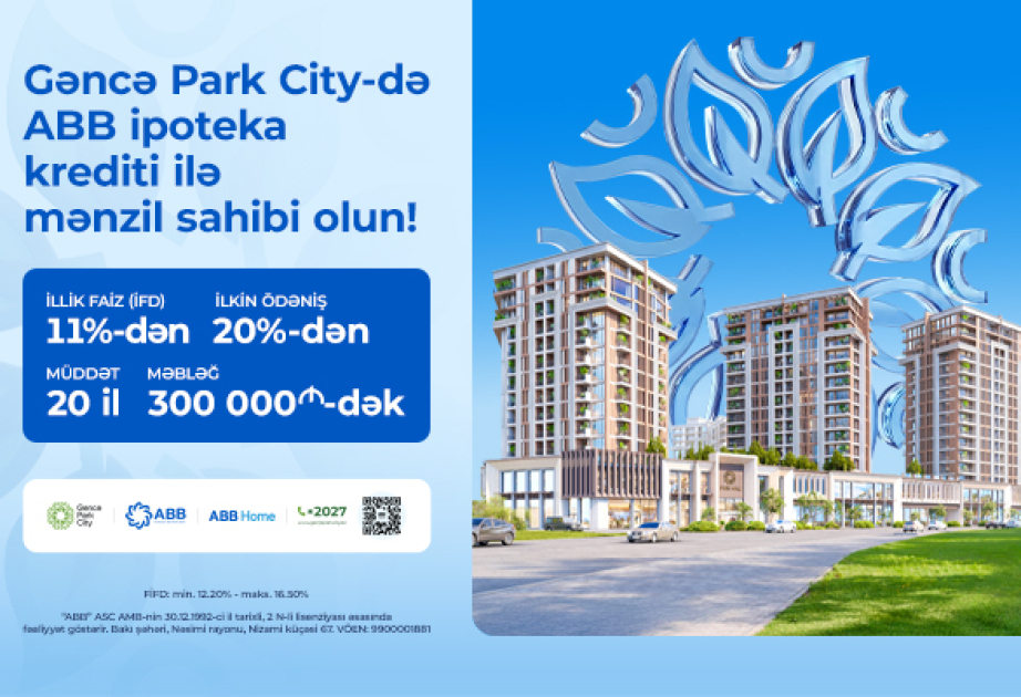 ®  С ипотечным кредитом Банка ABB станьте владельцем квартиры в Gəncə Park City!