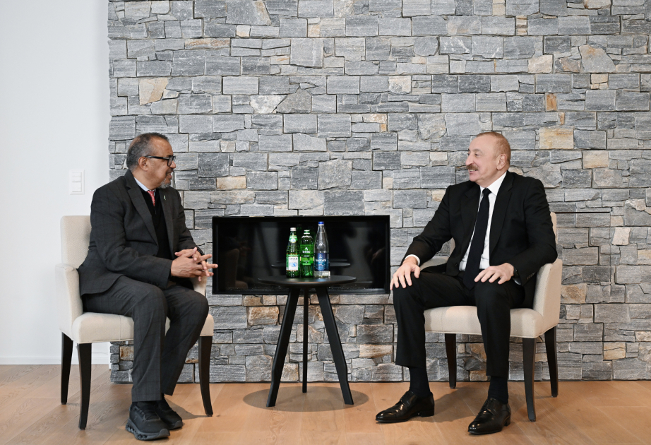 President Ilham Aliyev met with Director-General of the World Health Organization in Davos VIDEO