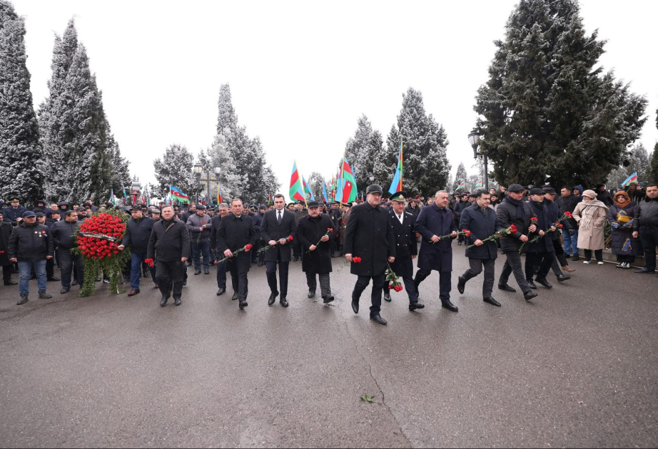 Gəncədə 20 Yanvar şəhidlərinin xatirəsi yad edilib