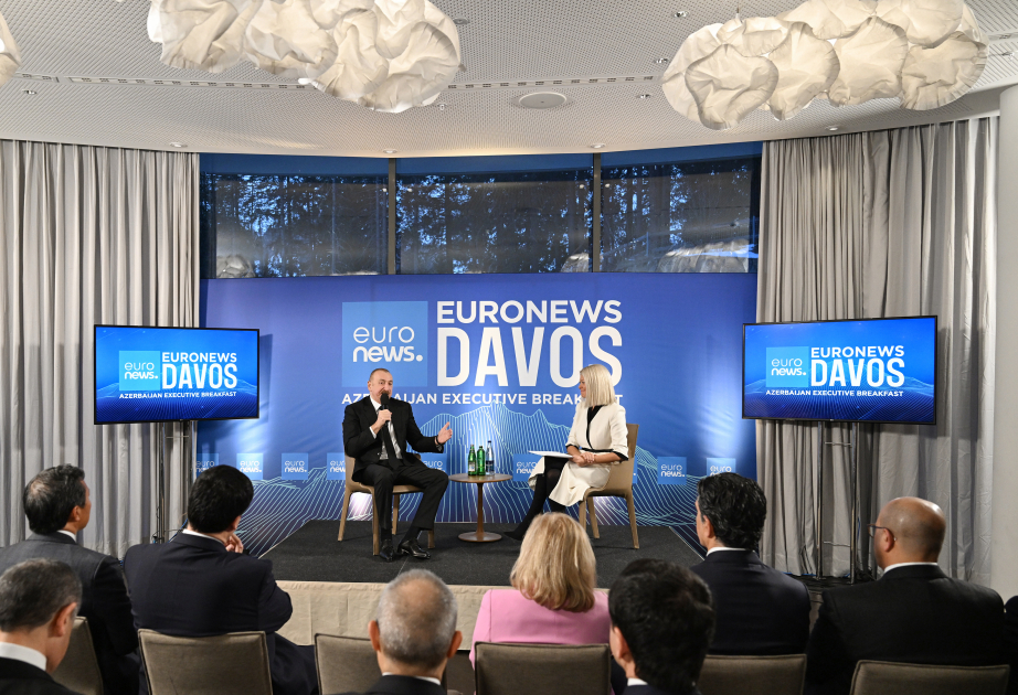 El Presidente Ilham Aliyev asistió al evento “Azerbaijan Executive Breakfast” en Davos