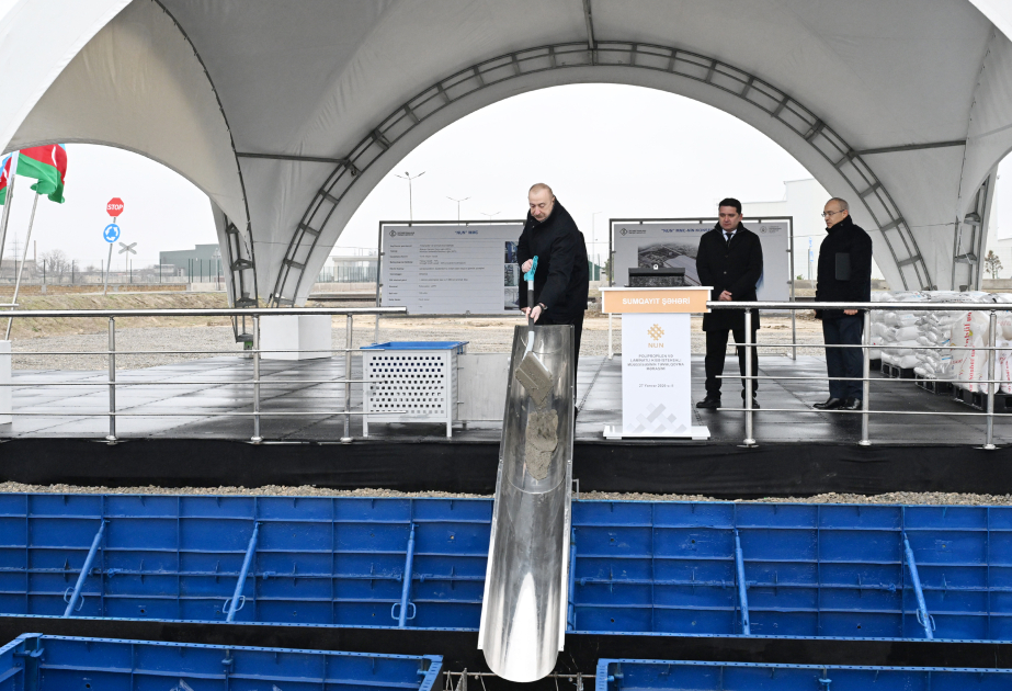 President Ilham Aliyev laid foundation stone for polypropylene and laminated bag production facility in Sumgayit Industrial Park